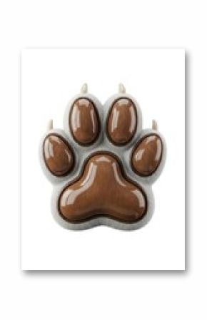 3d rendered animal paw print design.