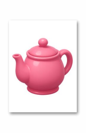 3d Pink ceramic teapot High quality Realistic image