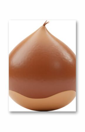  A minimalist 3D render of a chestnut