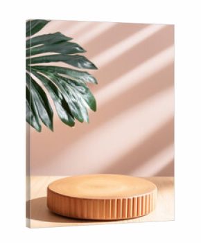 Empty Natural Oak Wood Table – Realistic 3D Render for Product Presentation