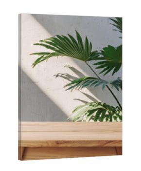 Empty Natural Oak Wood Table – Realistic 3D Render for Product Presentation