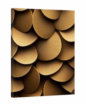 Golden abstract layered metallic scales overlapping in elegant textured pattern luxury 3d background design for mobile wallpaper and decorative concept