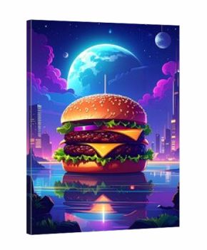 Futuristic burger graphic