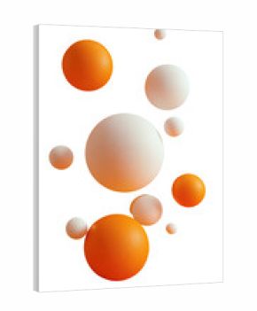 Abstract design of orange and white spheres