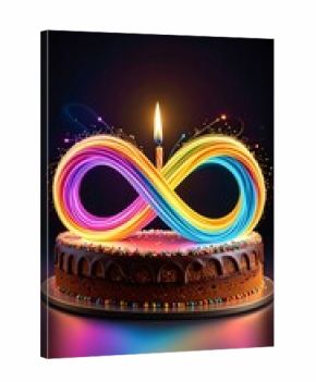 Colorful infinity symbol cake