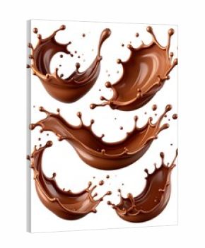 Chocolate splashes on white background