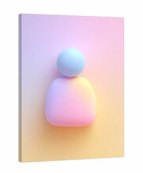 Abstract 3D Rendered Avatar Icon on Gradient Background.