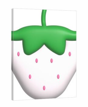 과일-딸기-딸기꼭지-딸기씨-3d-입체-흰딸기