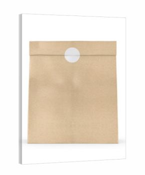 Blank Craft Paper Bag Packaging For coffee beans dry fruits and other food items. 3d illustration.