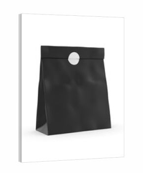 Blank Craft Paper Bag Packaging For coffee beans dry fruits and other food items. 3d illustration.