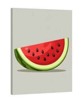 watermelon slice 3d rendering isolated on white background cartoon plastic style icon