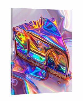3D rainbow iced cake slice