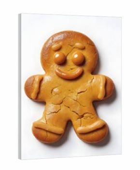 gingerbread cookie 3d rendering isolated on white background cartoon plastic style icon