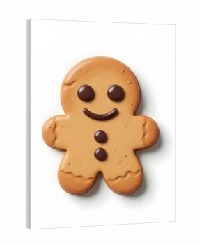 gingerbread cookie 3d rendering isolated on white background cartoon plastic style icon