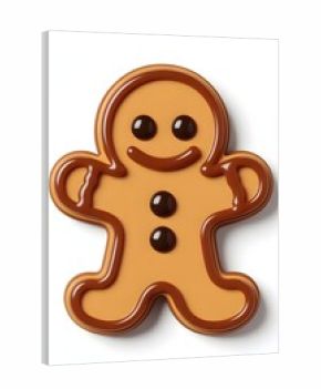 gingerbread cookie 3d rendering isolated on white background cartoon plastic style icon