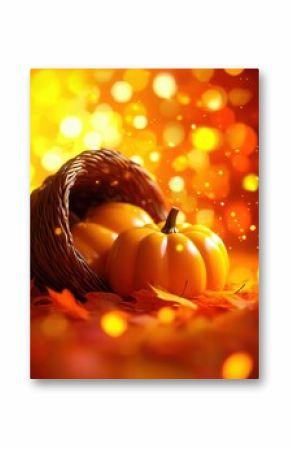 Minimalistic 3D Thanksgiving Pumpkins with Warm Background