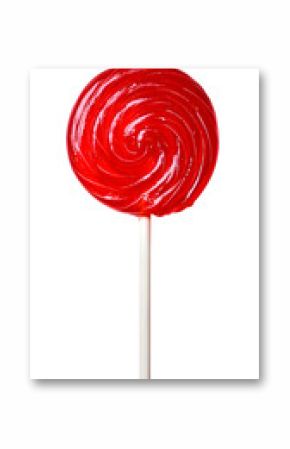 Red Lollipop isolated on transparent background