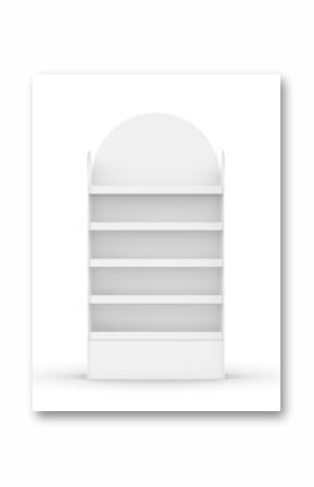 Blank Advertising Corrugated Supermarket Retail Promotion Cardboard Display Shelf 3d Illustration.