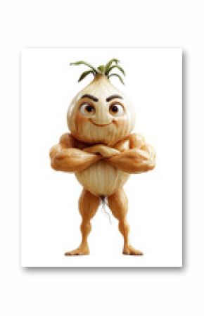 Strong and Confident Onion Character - 3D Render