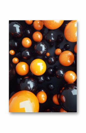 Abstract Orange and Black Spheres