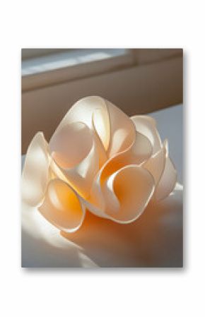 Cream-Colored Abstract Sculpture in Soft Light