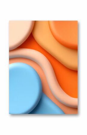 Abstract Pastel Shapes Background with Orange and Blue Hues