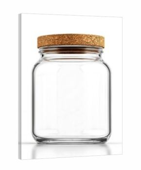 Empty Glass Jar with Cork Lid