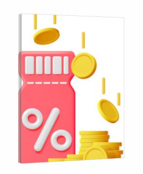 3d Coupon with Percent Symbol