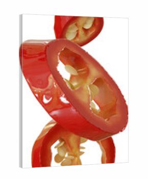 3d render red chilli pepper slices