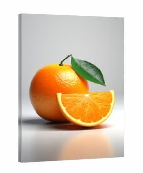 3d fruit orange white background