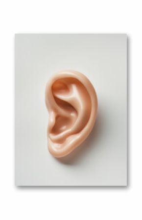 model of a human ear on white background