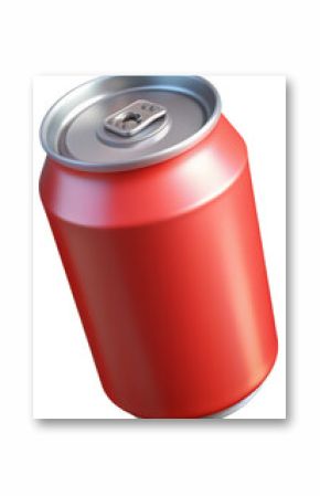 A simple and appealing 3D illustration of a red soda can, suitable for food and beverage icons, branding, and playful graphics.