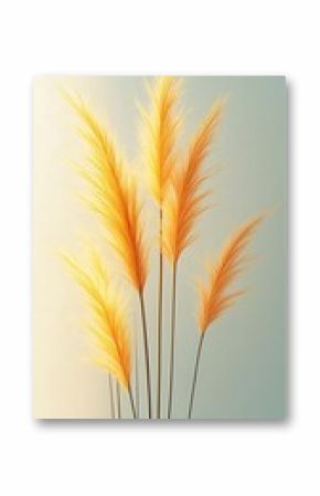 Golden Grass Stalks 3D Illustration