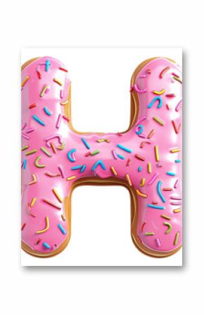 PNG Donut in Alphabet Shaped of H dessert donut shape.