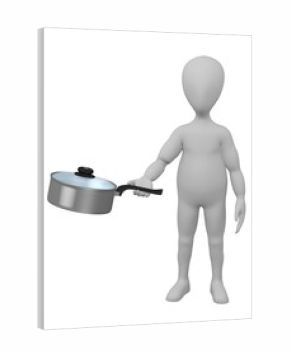 3d render of cartoon character with pot