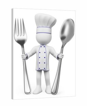 3D white people. Chef