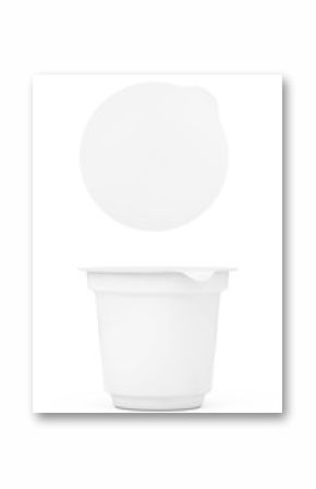 Blank White Packaging Containers for Yogurt, Ice Cream or Dessert. 3d Rendering