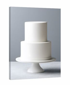 White two tier cake 3d mock up isolated on white background