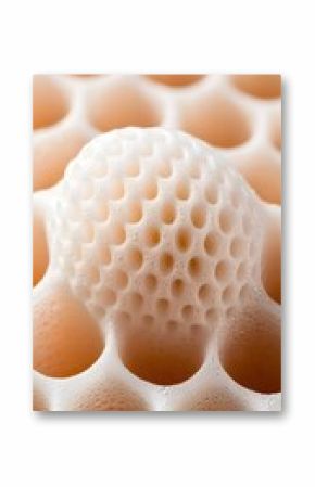 Close-Up of Cream-Colored Foam Packing Texture with Uniform Bubbles