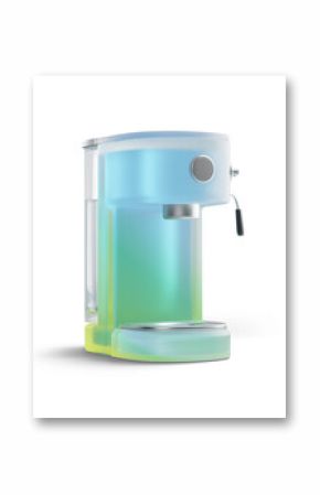 Coffee machine with gradient colors, showcasing a modern and stylish design. 3d rendering