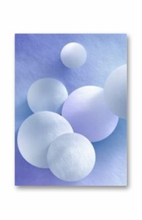 Floating Pastel Spheres on Textured Lavender Background