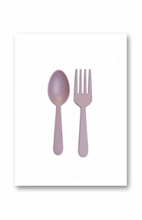 3d fork and spoon