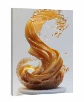 Abstract liquid splash design on a pedestal.