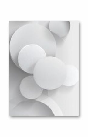 Abstract graphic design of layered circles in white