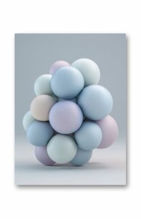 Pastel spheres, 3D render. Minimal, calming abstract background. Ideal for websites, banners, and decoration.