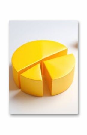 Yellow Pie Chart Showing Market Share on a Clean Background