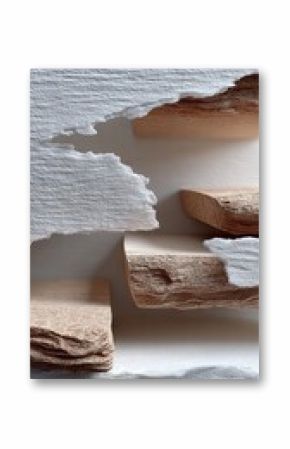 Abstract Paper Layers with Torn Edges