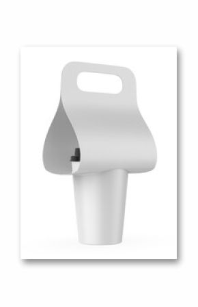 Blank 3d coffee cup paper holder mockup template illustration.