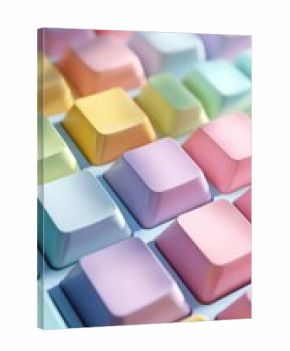 Close-up of pastel-colored keyboard keys (1)