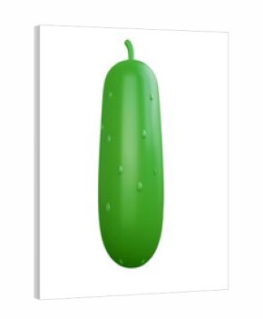 3D Rendered Cartoon Cucumber Isolated on Black 3d clay style, png isolated on transparent background